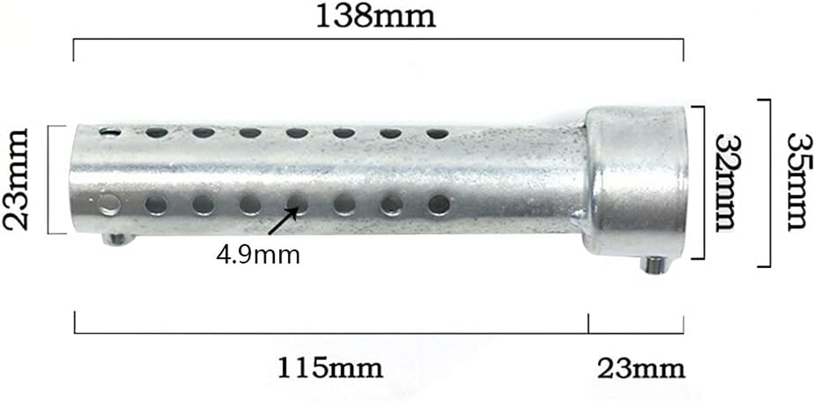 Motorcycle Exhaust Pipe, Noise Reduction Aluminum Alloy Heat Resistant Exhaust Muffler Pipe, Universal DB Killer Silencer for Modification (35Mm) image number 3