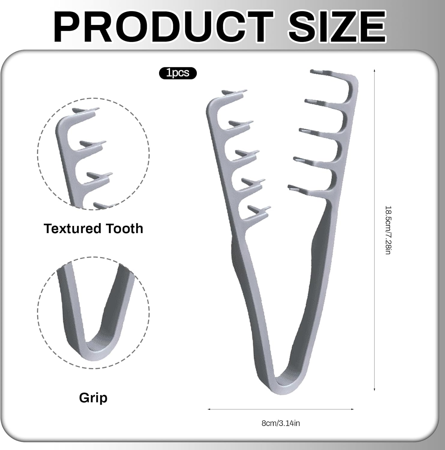 Styling Comb with Texture Comb, Texture Styling Comb, Wide Tooth Comb Men, Roots Volume Toollelicht Care Accessories, Ideal for Curly Hair, Volume for Hair Roots with Bangs image number 4