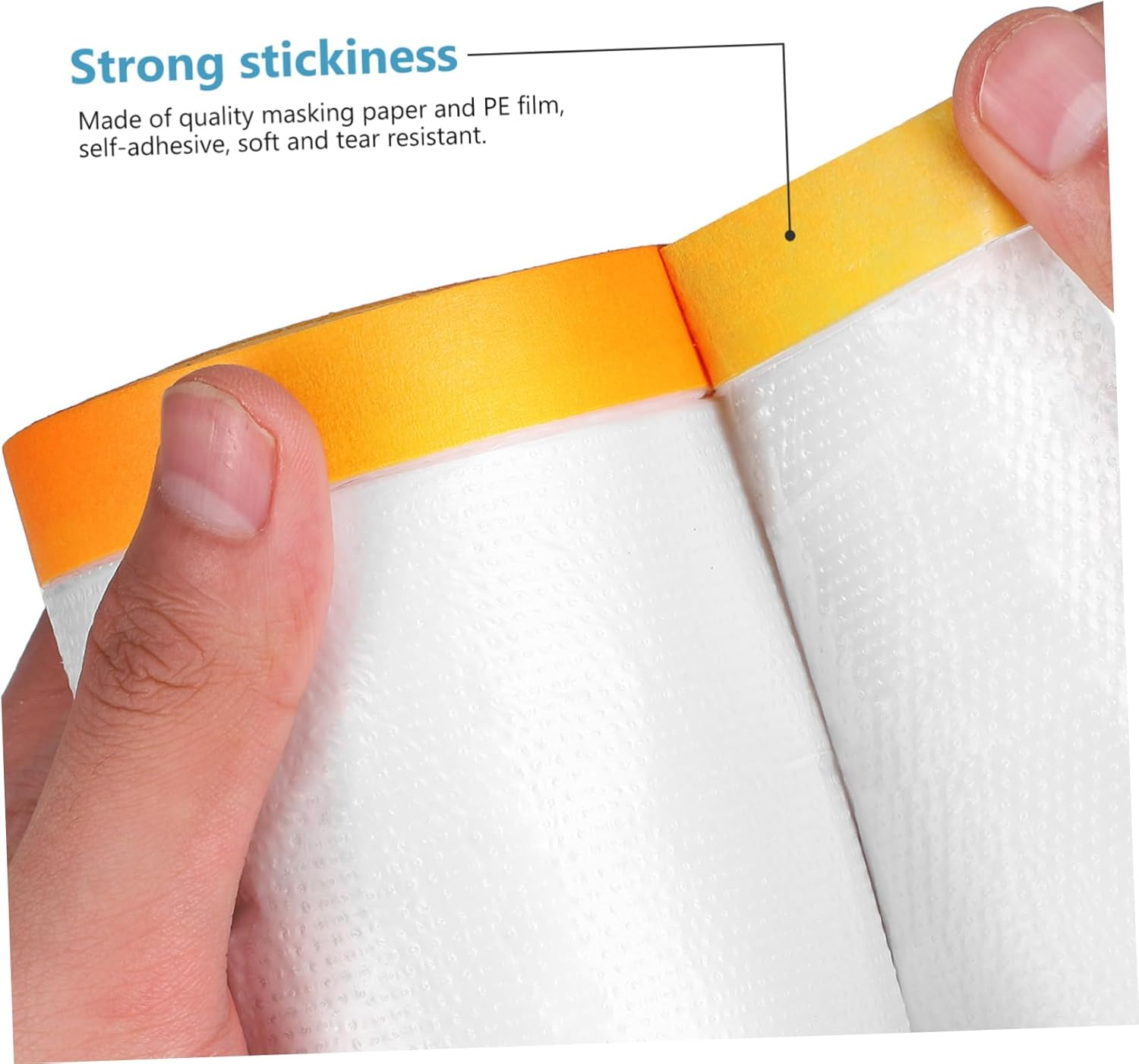 6 Rolls Dust Protection Masking Tape Self-Adhesive Covering Films for Painting Carpet Car Easy to Cut image number 6