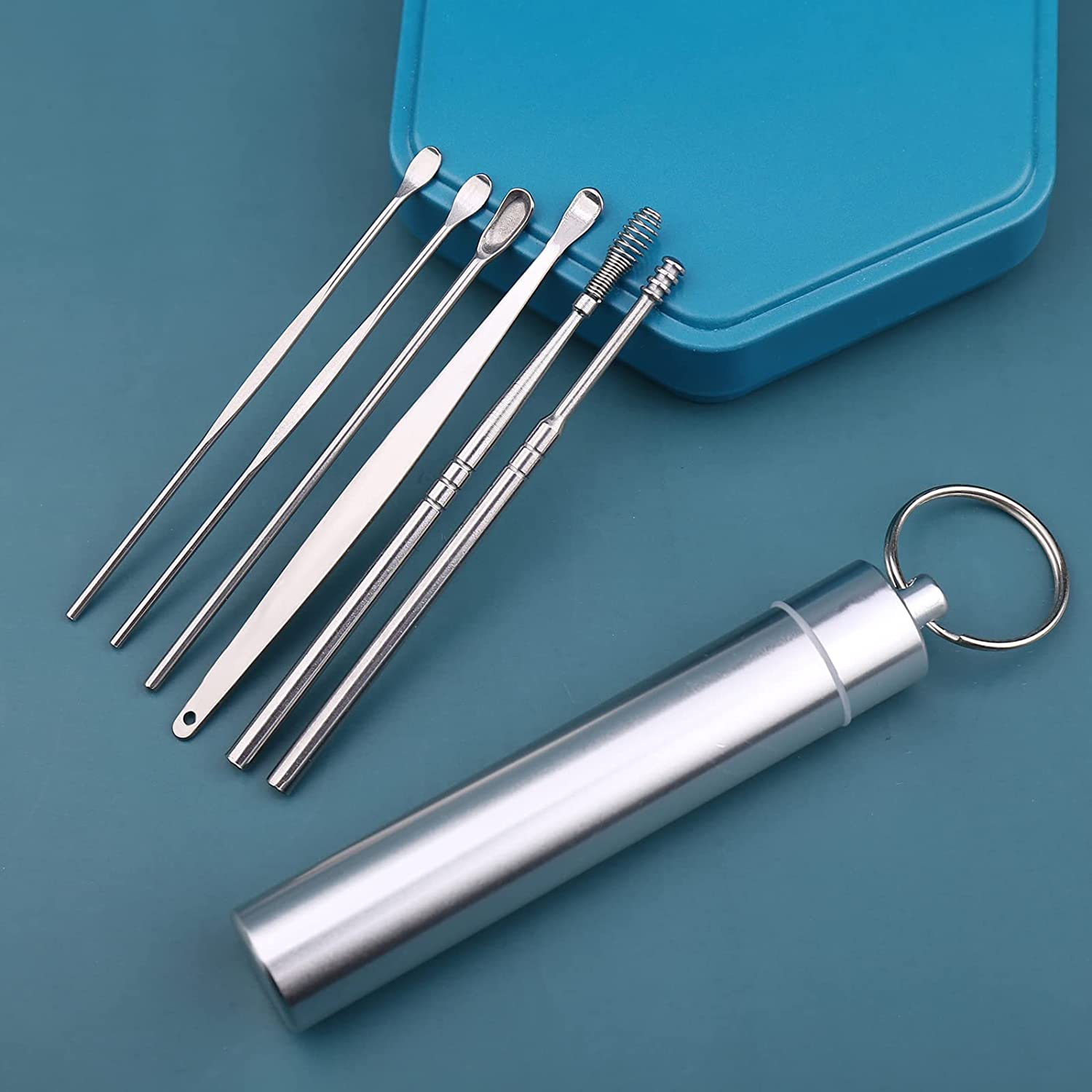 Ear Picking Tool 6Pcs Set Stainless Steel Ear Pickers Remover Curette Ear Pick Cleaner Spoon Cleaning Tools Spiral Earpick image number 3
