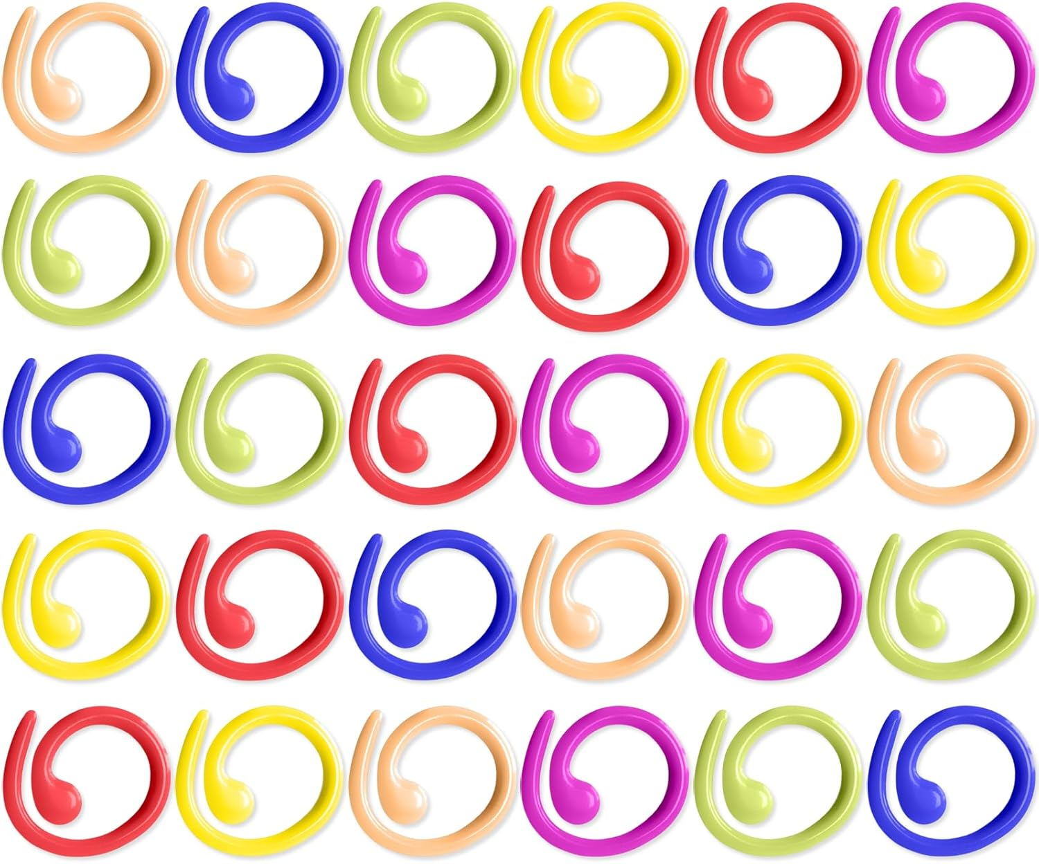 TEAONE Knitting Split Rings, 30 PCS Metal Stitch Marker Rings for DIY, Sewing Tool Accessories (Colorful) image number 4