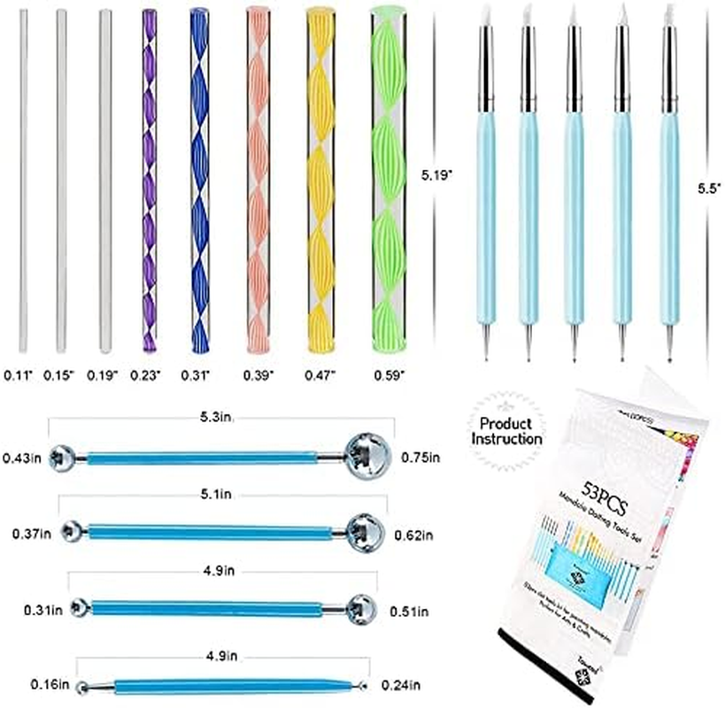 53PCS Mandala Dotting Tools Set for Painting Rocks,Mandella Art and Drafting Art Supplies image number 5