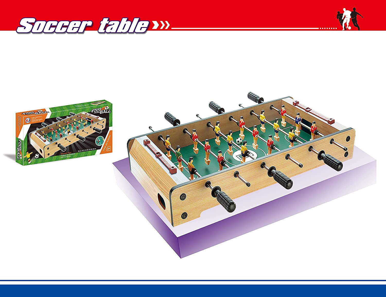 Mini Table Top Football Table for Adults and Kids - Compact Mini Tabletop Soccer Game - Portable Recreational Hand Soccer for Game Room & Family Game Night image number 3