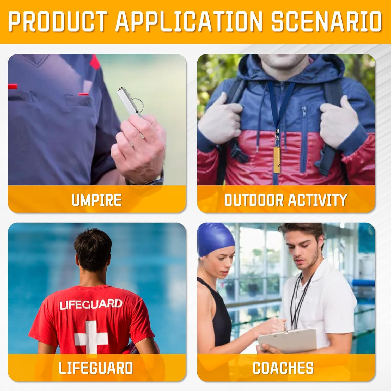 NEETUE 6 PCS Whistles for Adults with Lanyard, Black Whistle, Storm Whistle, Squeeze Boat Whistle, Hiking Whistle Safety Whistle, Whistles for Adults Emergency, Bear Whistle to Scare Bears image number 5