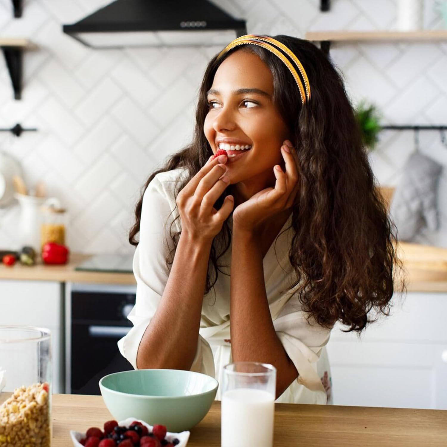 Plastic Headband, Pack of 2, Double Row Headbands, Women'S Black with Teeth, Non-Slip Headband, Thin Hair Band, Accessories, Headpiece for Women, Girls, Daily Wear image number 2