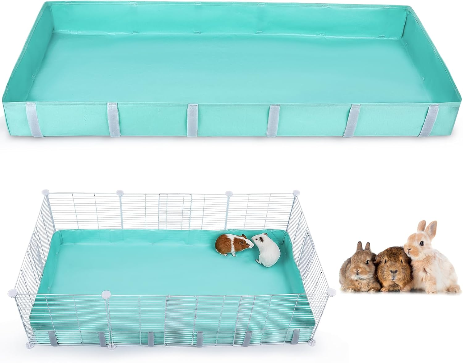Waterproof Guinea Pig Cage Liner with Tarp Bottom for C&C Grids - Bedding for Bunnies, Hamsters, Rabbits - 56 * 28 Inches