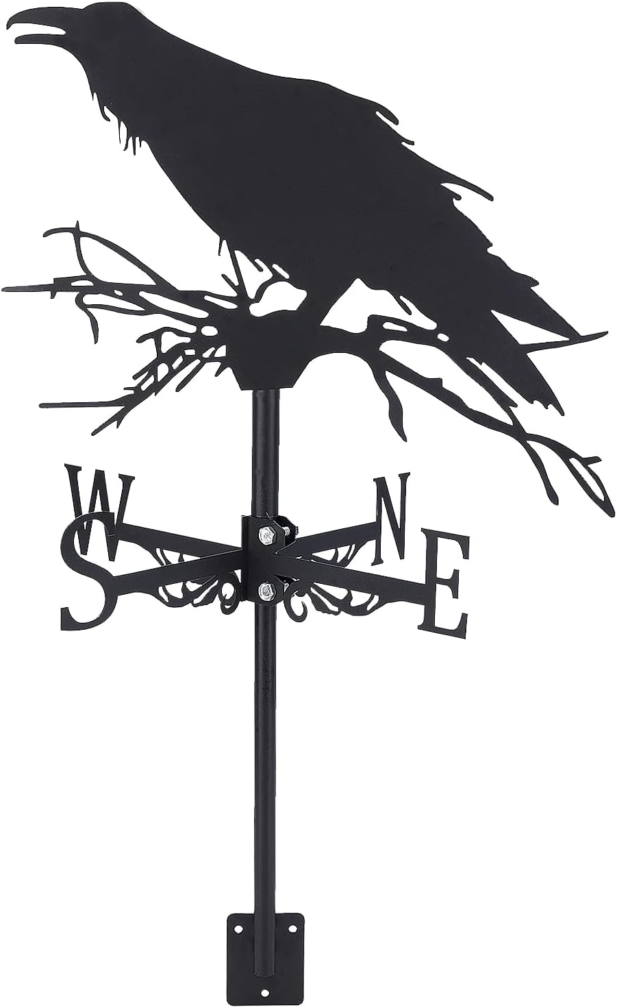 SUPERDANT Crow Weather Vane Black Metal Wind Vanes for outside Weathervane Crow Animal Weathervanes for Yard Garden Decorative Outdoor Farmhouse Farm Barn Sheds Patio Decorations image number 4