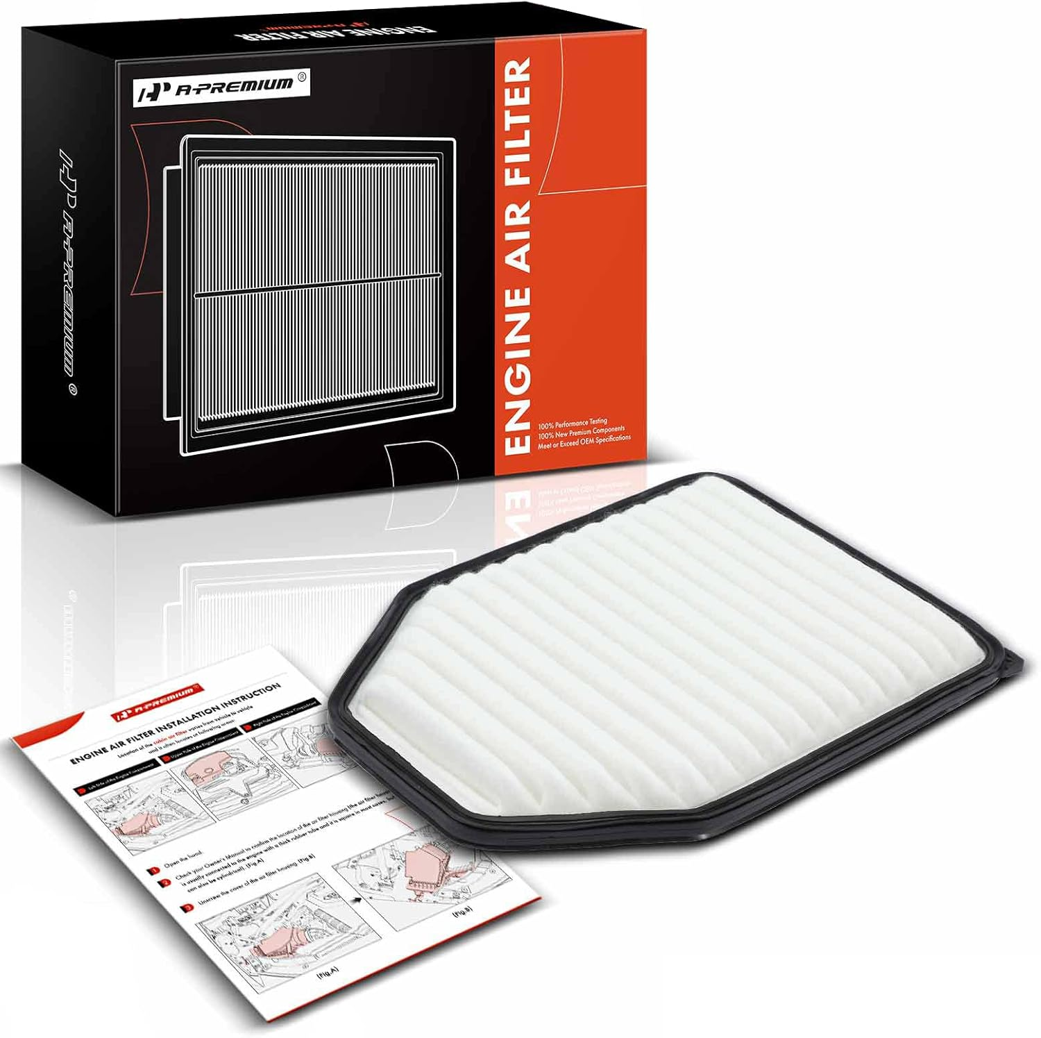 A-Premium Engine Air Filter, Automotive Replacement Parts Compatible with Jeep Vehicles - Wrangler 2007 2008 2009 2010 2011 2012 2013 2014 2015 2016 2017, Wrangler JK 2018 - Replace# CA10348 image number 5