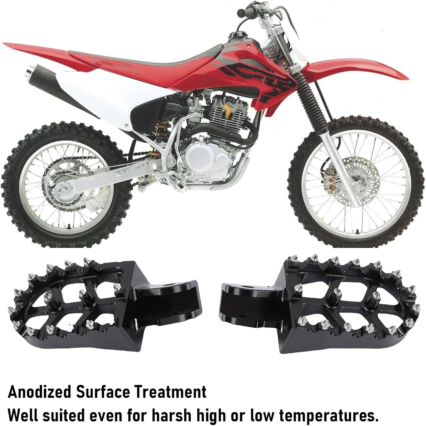 Asixxsix Dirt Bike Foot Pegs, Motorcycle Footpegs Pedals, Aluminium Dirt Bike Footrest for Surron Light Bee X, Motorcycle Rest Pedal Footpegs Replacement (Black) image number 2