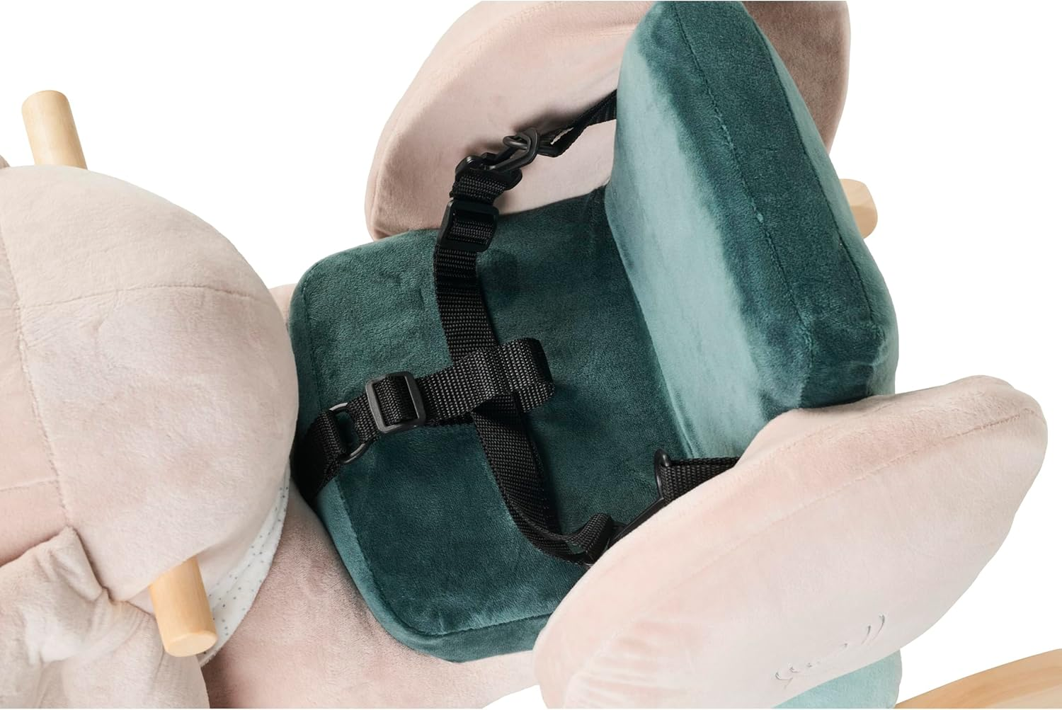 Nattou Rocking Animal of Polyester (Terry Cloth), Elephant-Axel, 63 X 33 X 45 Cm, Luna and Axel, Green/Beige image number 1