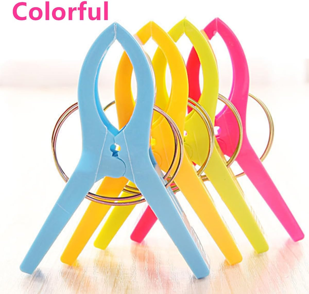 16 Pack Beach Towel Clips,Plastic Chair Clips Towel Holder Clothes Pins Clothes Pegs,For Beach Pool Chairs,Beach Accessories for Vacation,4 Bright Colors
