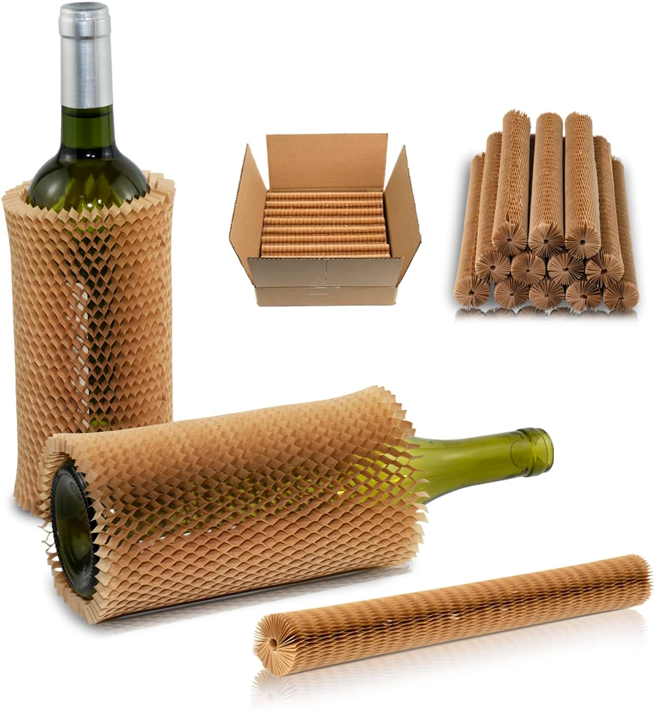 12 Pack Bubble Wrap Sleeves for Moving House, Honeycomb Packing Paper, Glass Jar Cup Wine Bottle Protector Cases Protective Wrap,Packaging Materials (22Cm) image number 6