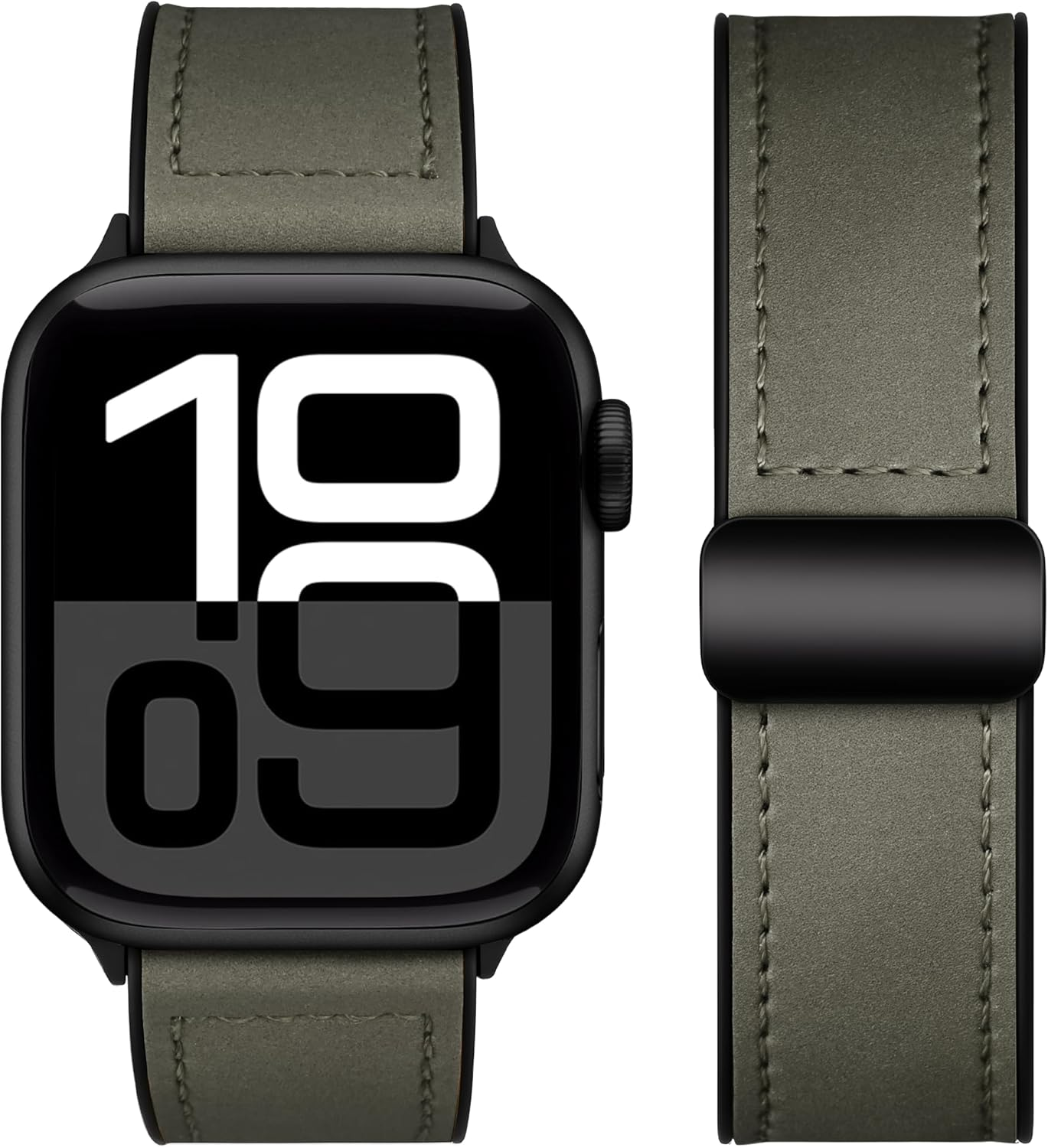 Mazuboho Leather Bands for Apple Watch Band 49Mm 46Mm 45Mm 44Mm 42Mm, Vintage Leather with Adjustable Magnetic Buckle for Apple Watch Strap Ultra 3, Ultra 2, Ultra, Series 11 10 9 8 7 6 5 4 SE 3 2 1 image number 2