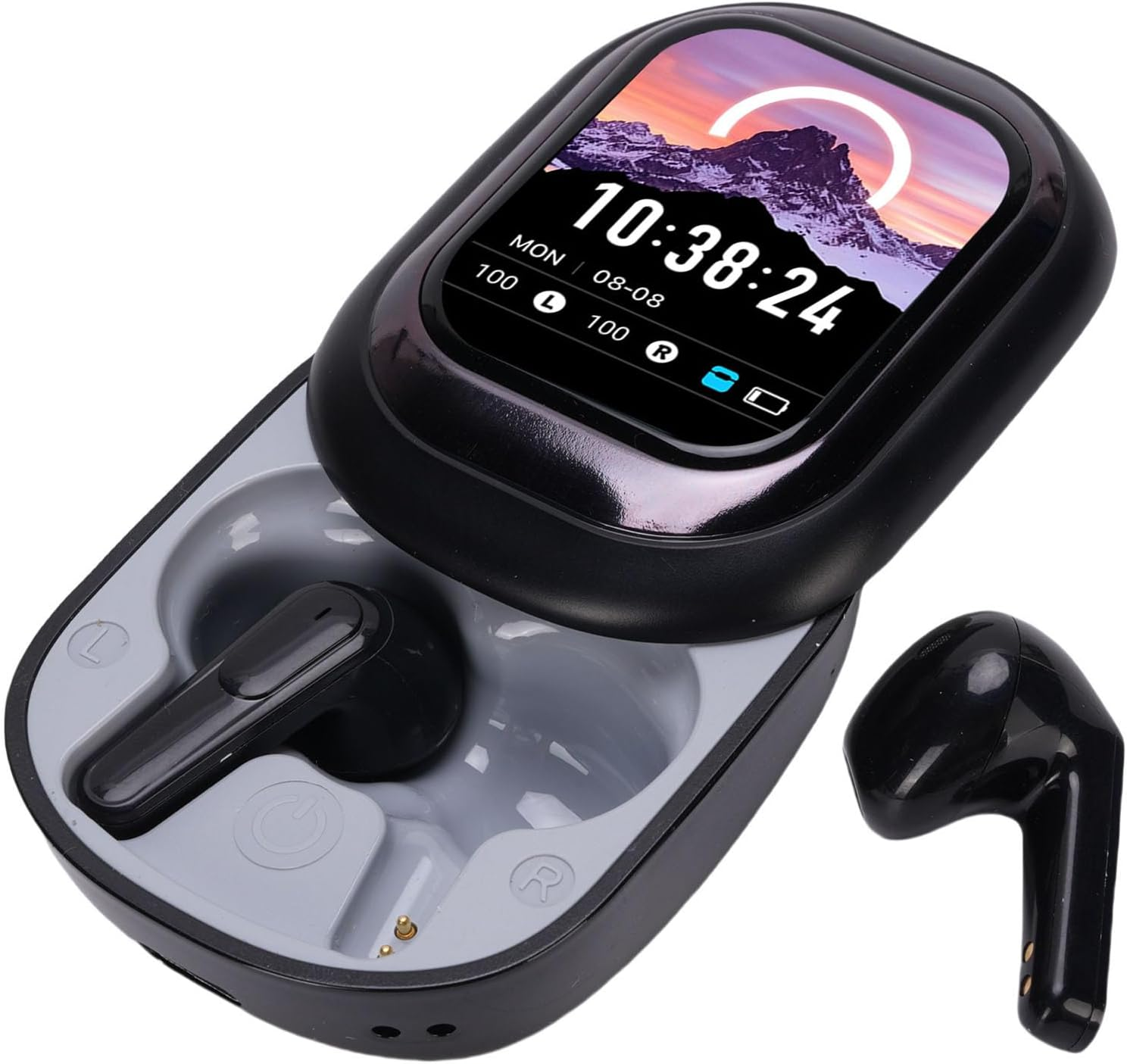 Luocute BT Headphones, 50H Playback Lightweight in Ear Earbuds with Smart Screen Charging Case, Noise Cancelling, 17 Functions, Real Time Notification for Study Work Life image number 5