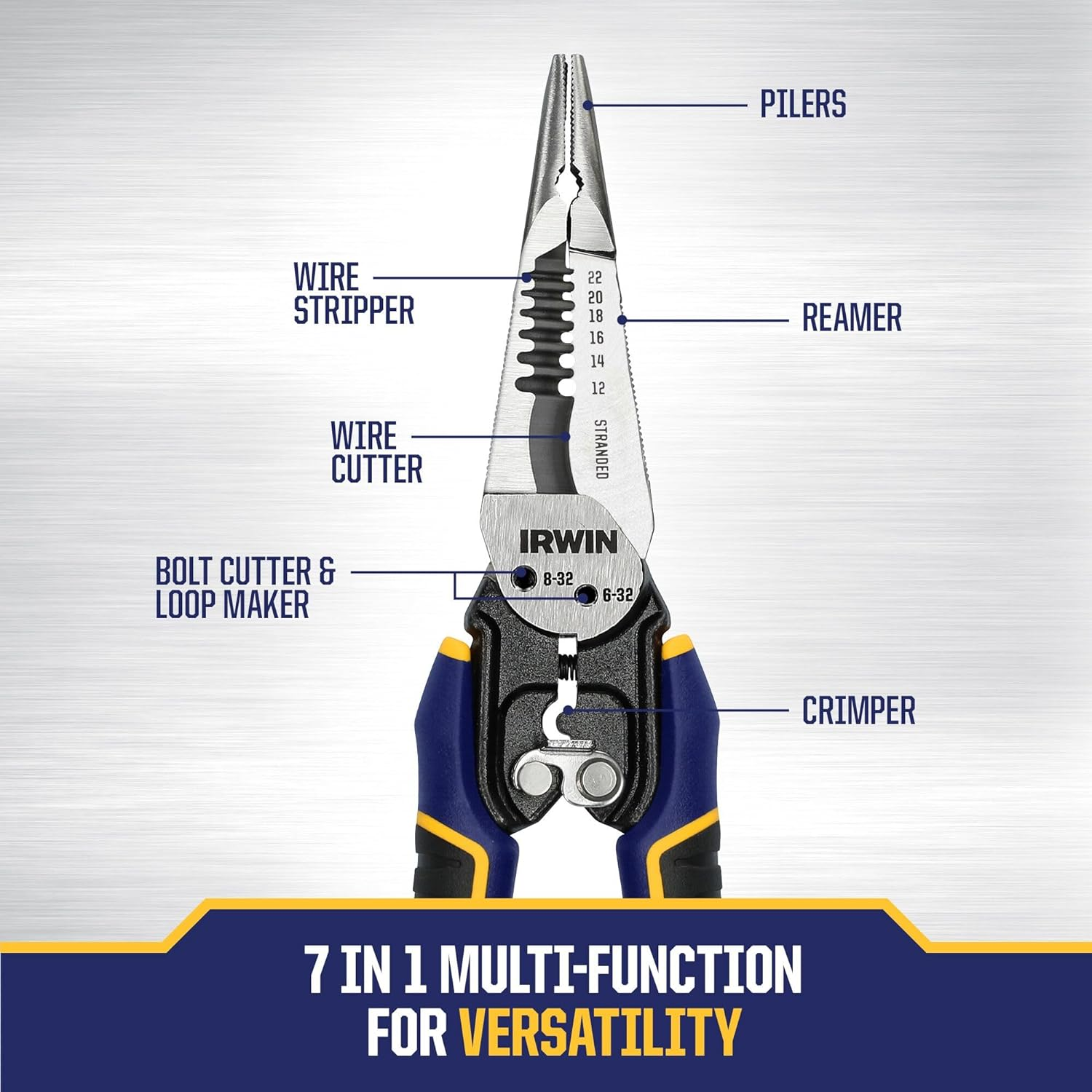 IRWIN VISE-GRIP Wire Stripper, 7 in 1 Multi-Function (IWHT84002) image number 2
