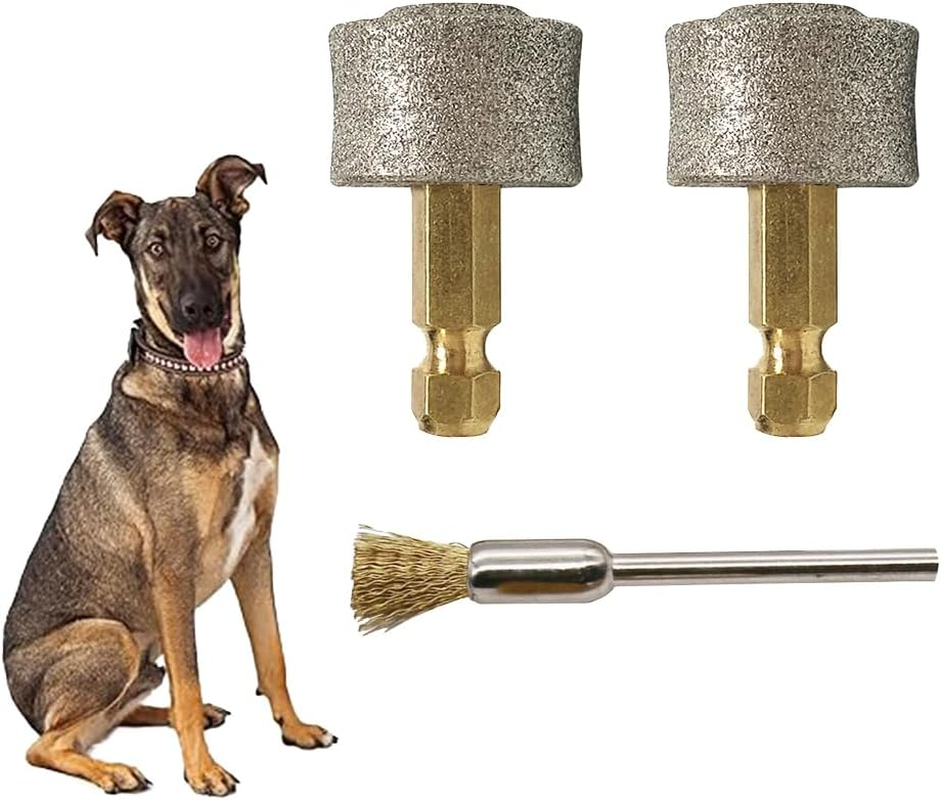 3PCS Nail Grinding Wheel Faster Cooling Pet Nail Grinder Head Sawtooth Bit, Painless Paws Grooming & Smoothing Tool with Steel Brush Compatible for Small Medium Large & Anxious Dogs image number 1