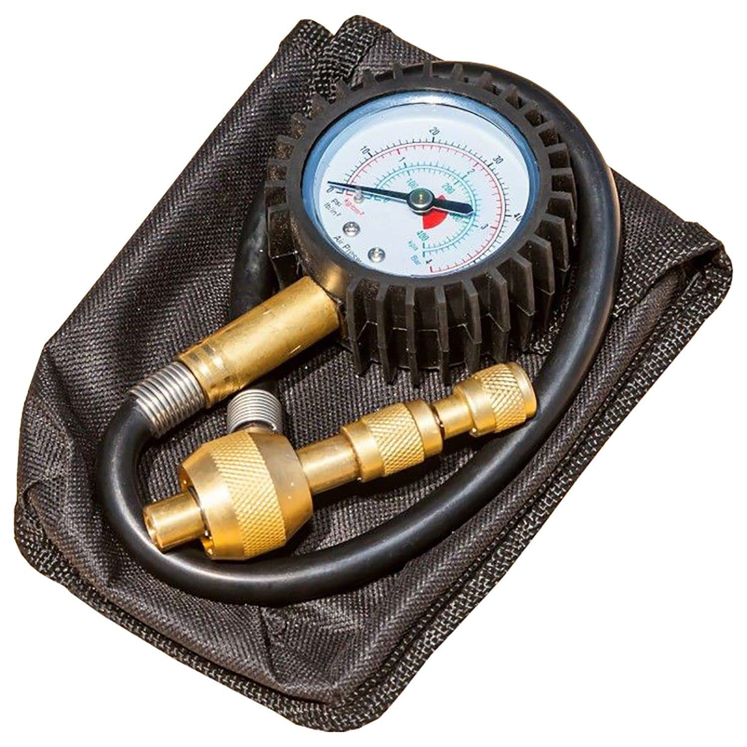 Adventure Kings Kwiky Tyre Deflator Gauge + Compact 4WD Recovery Folding Shovel image number 1