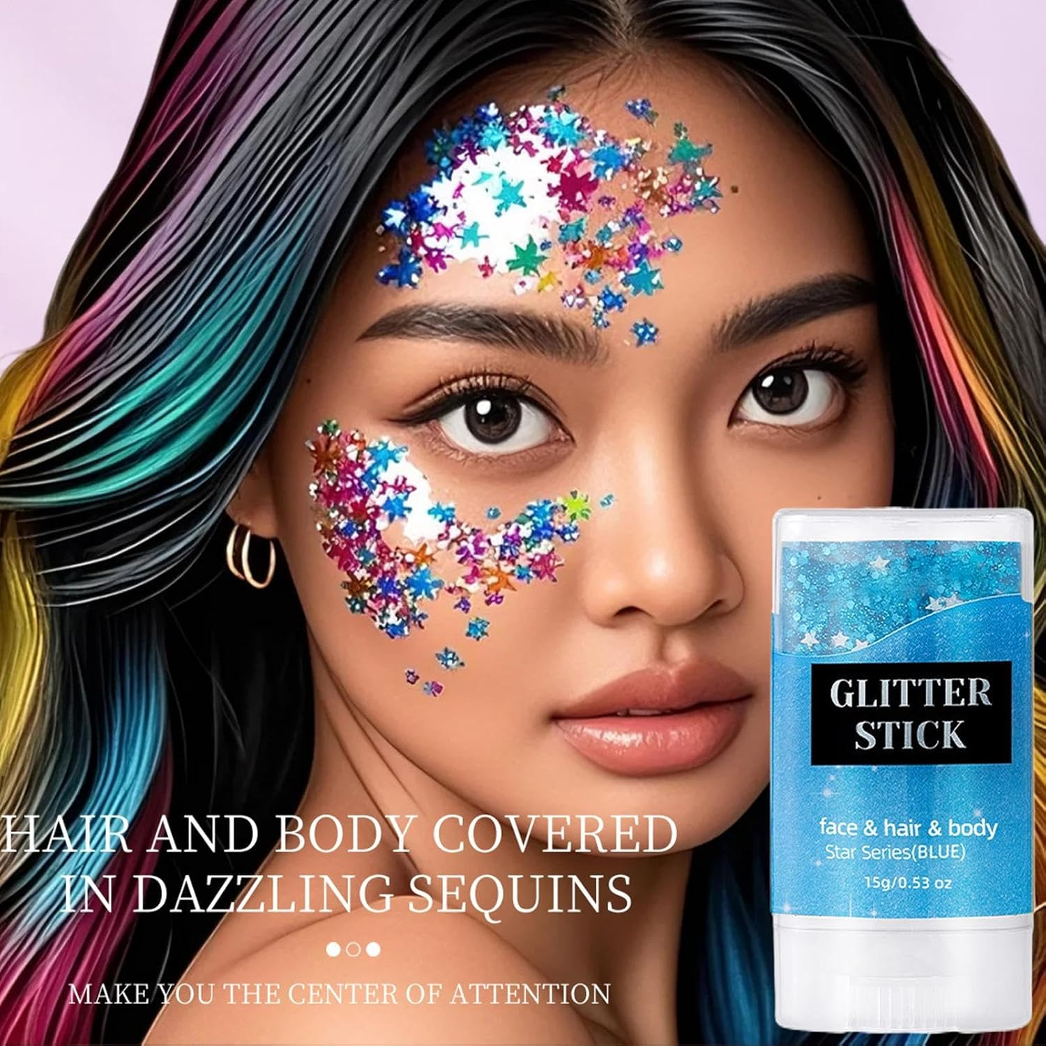 Wjnflqn Shiny Glitter Stick - Festival Makeup Face Glitter Stick | Cosmetic Shimmer Makeup Versatile Sparkling Accessories for Party Celebration Stage Performance