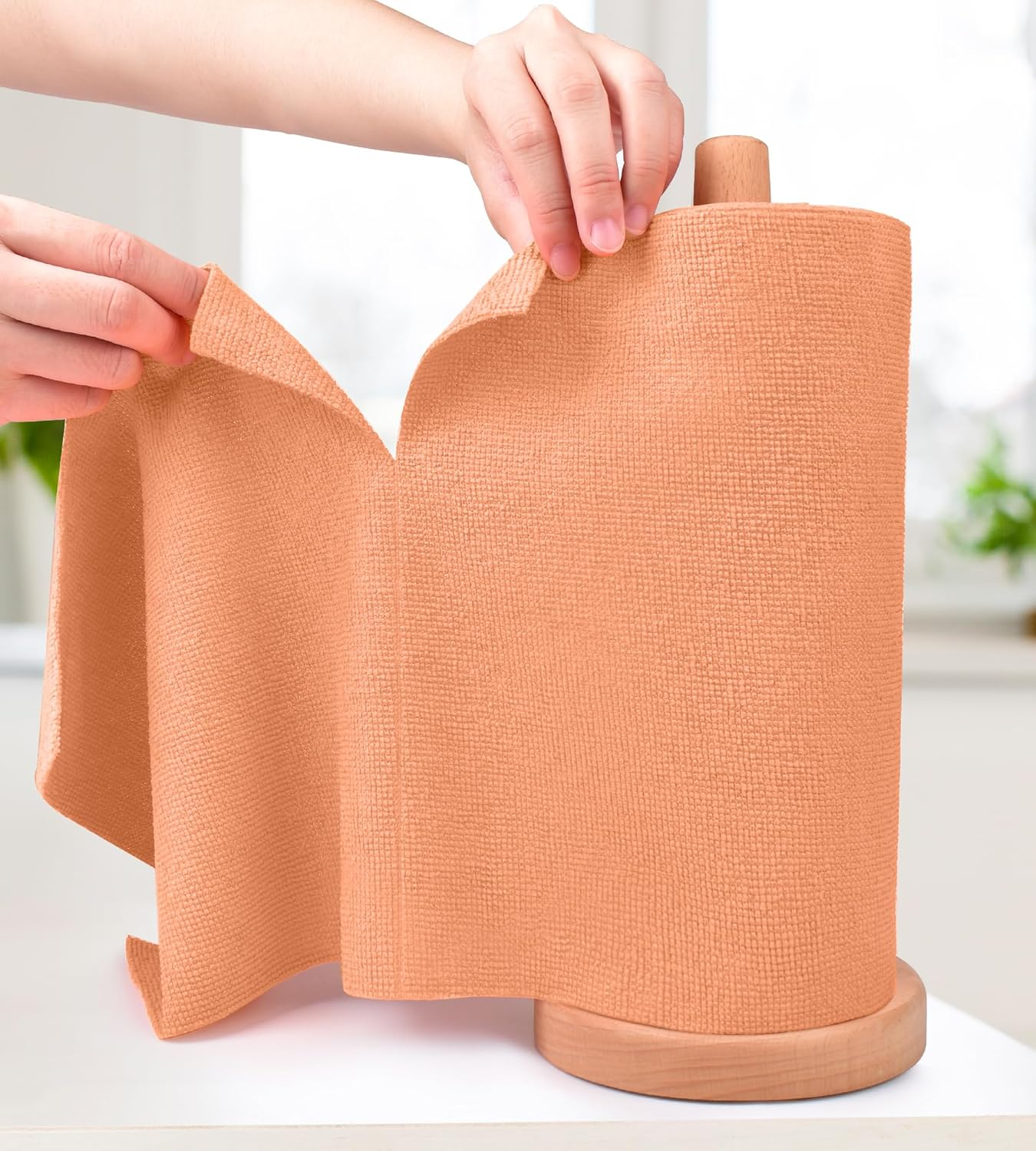 Kitchlife Microfiber Cleaning Cloth Roll - Tear-Away Reusable Microfiber Paper Towels, Lint-Free, Washable, 20 Sheets for Kitchen, Car, Dishes, and Sensitive Surfaces (Grey)