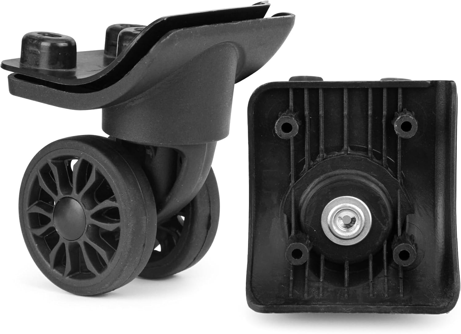 1 Pair Luggage Wheels Replacement Black Double-Row Suitcase Parts Caster Trunk Wheel Luggage Suitcase Trolley image number 3