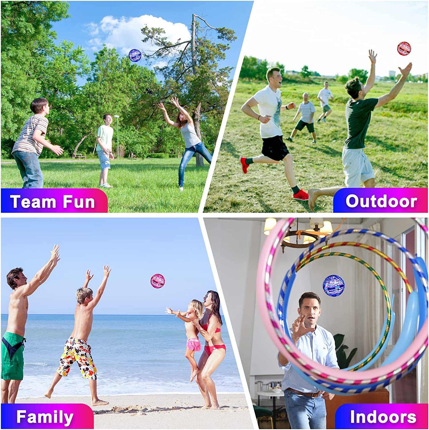 Flying Ball Toys - Magic Orb Hover Ball, Hand Controlled Flying Spinner Mini Drone, 360&deg; Rotating Floating Boomerang Ball with Built-In RGB LED Lights, Cool Flying Toy for Kids Indoor & Outdoor Fun image number 6