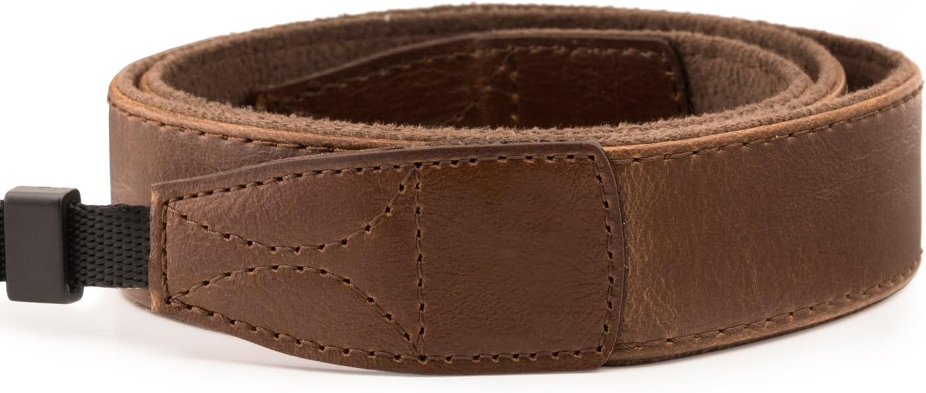 Megagear SLR, DSLR Leather Shoulder or Neck Strap for Canon, Nikon, Samsung, Olympus, Sony, Fujifilm, Panasonic - Dark Brown