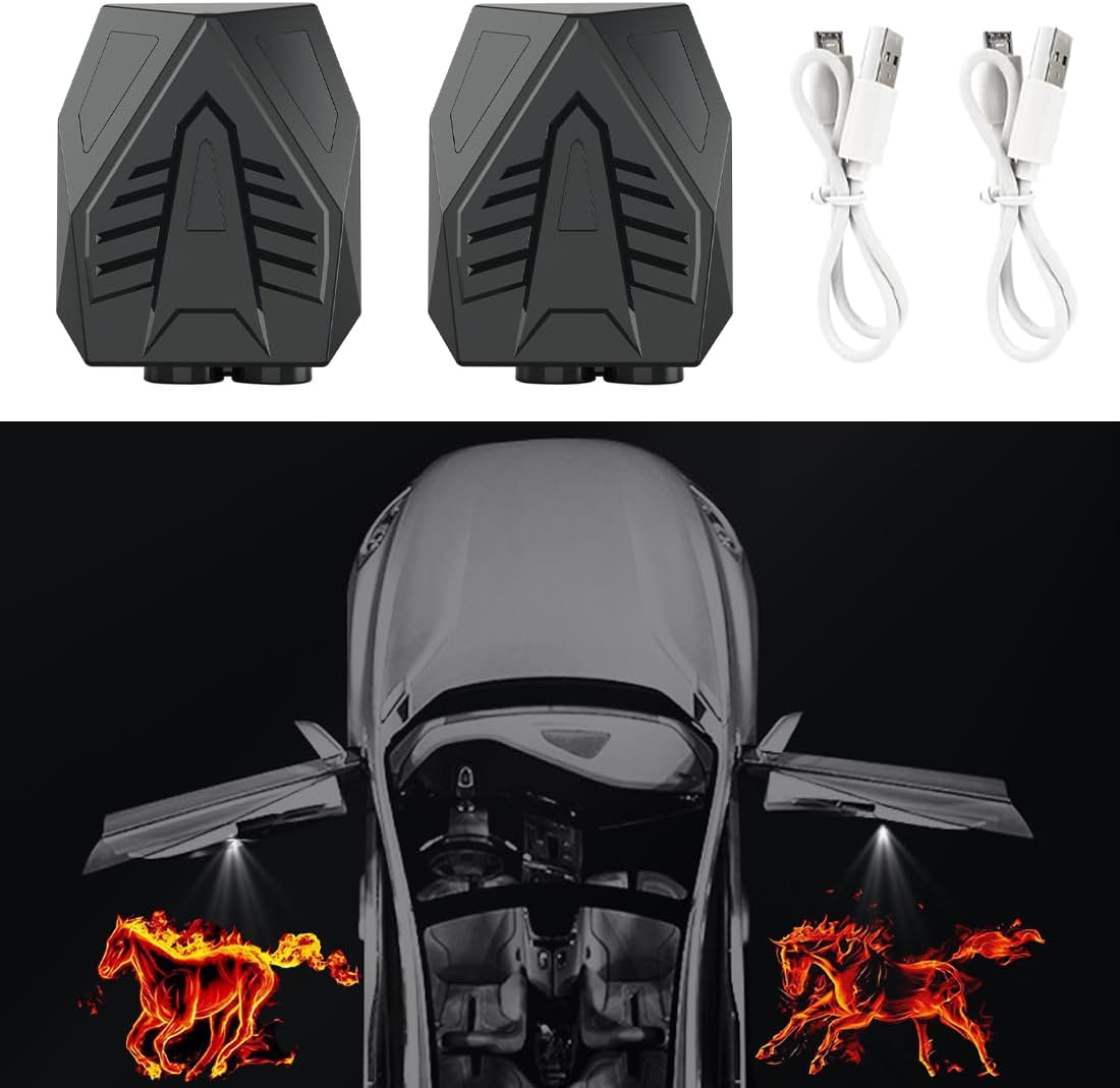 2 Pcs CAR Door Projector Lights,Car Door Lights Logo Projector,Welcome Courtesy Ghost Shadow Lamp,Car Door Welcome Lights Fit for All Car Models(Red) image number 5