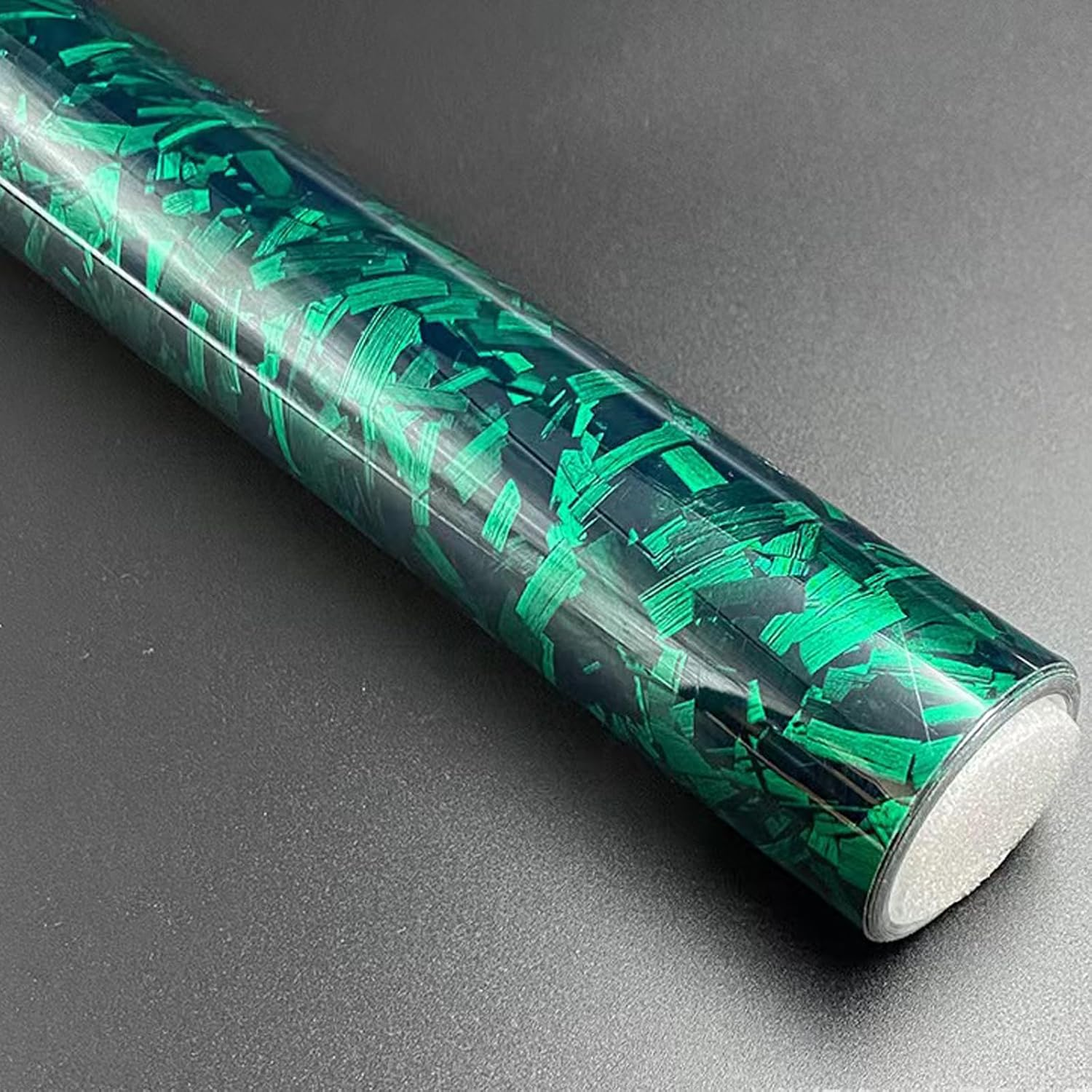 Green Forged Carbon Fiber Vinyl Wrap, High Gloss Car Wrap Vinyl Roll Auto DIY Decal Sticker Film Sheet Air Release Self-Adhesive Decor Vinyl image number 6