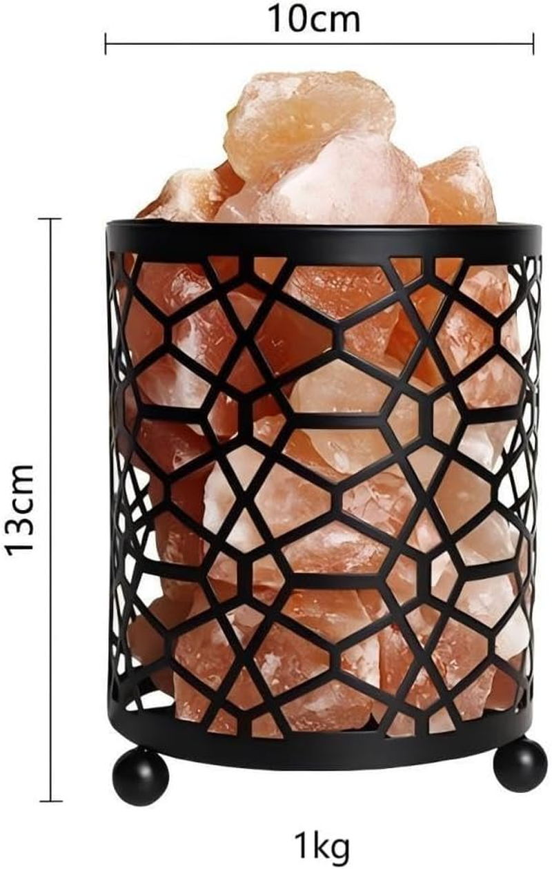 Himalayan Salt Lamp, Salt Rock Lamp Natural Night Light in Forest Design Metal Basket with Dimmer Switch, 25Watt Bulbs & ETL Cord image number 4