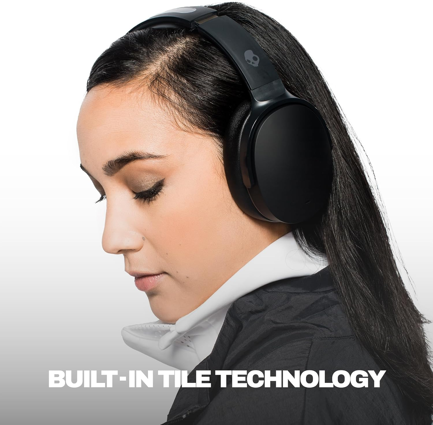 Skullcandy Hesh ANC Wireless Over-Ear Bluetooth Headphones with Charging Cable, True Black - Mod White image number 5