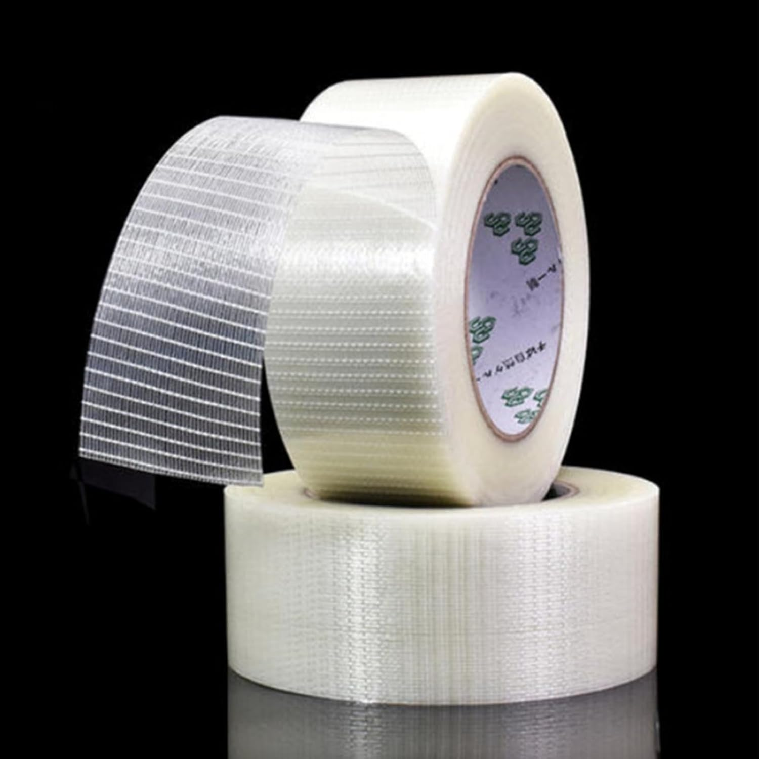 Yeanifeana 2 Rolls Fiberglass Tape (25Mm X 50M), Reinforced Strapping Tape with Filament for Fixing, Binding, Sealing, Durable, Waterproof Adhesive Tape, 100M Total Length image number 1