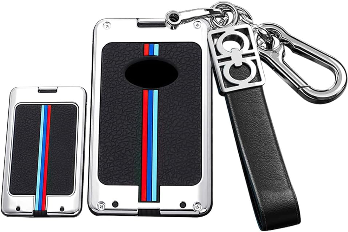 HIBEYO Key Fob Cover for Lexus ES200 ES260 ES300L NX Accessories Alloy+Tpu Material Double Protector Key Shell Cover for Lexus Card Key-B Keychain Black