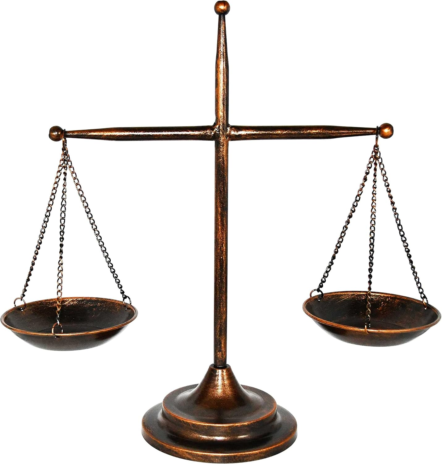 Owlgift Vintage Style Metal Libra Jewelry Display Tray Cosmetic Organizer Storage, Lawyer Scale of Justice, Farmhouse Candleholder - Bronze, 12.6" W X 16.5" H image number 2