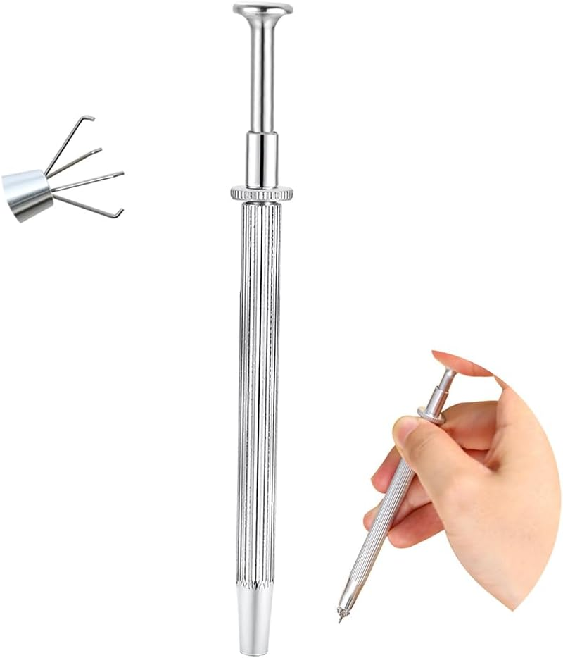 GEMQUEEN Piercing Taper Ball Grabber Tool for Changing Jewelry - 14G 16G 18G 20G Stainless Steel Flat Back Earrings Applicator Tool Threadless Insertion Pin Thread Body Piercing Kit for Ear Nose Lip