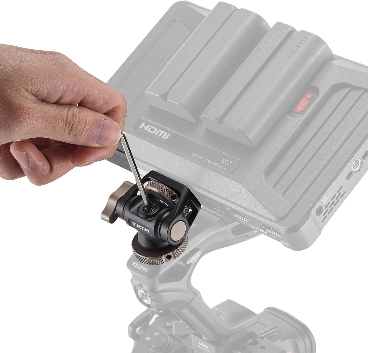 Tilta Accessory Mounting Bracket | Supports up to 4.4Lbs | Aluminum Build | Rotates 360&deg; & Tilts 175&deg; | Adjustable Locking Knob | Various Mounting Options | TA-AMB3-B (1/4"-20 with Locating Pins)