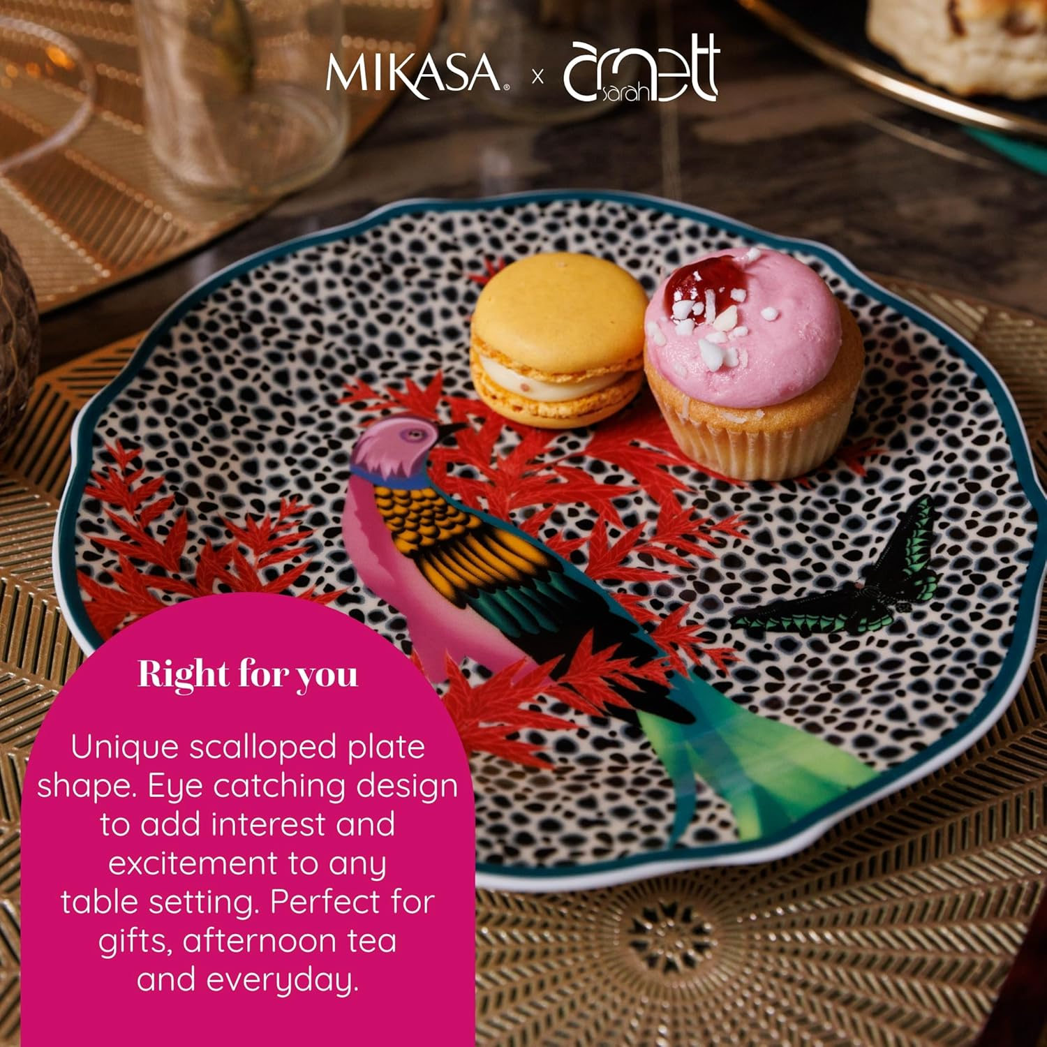 Mikasa X Sarah Arnett Porcelain Side Plates, Set of 4, 19Cm