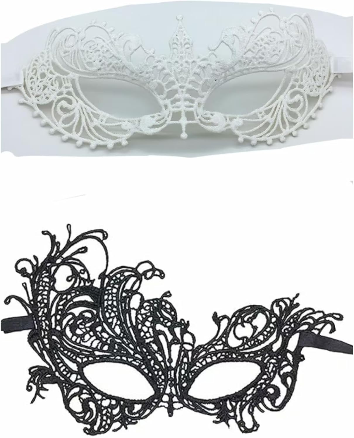 Masquerade Masks for Women Couples,Men Mardi Gras Masks,Girls Black Lace Masks,Adults Party Costume Venetian Dress image number 2