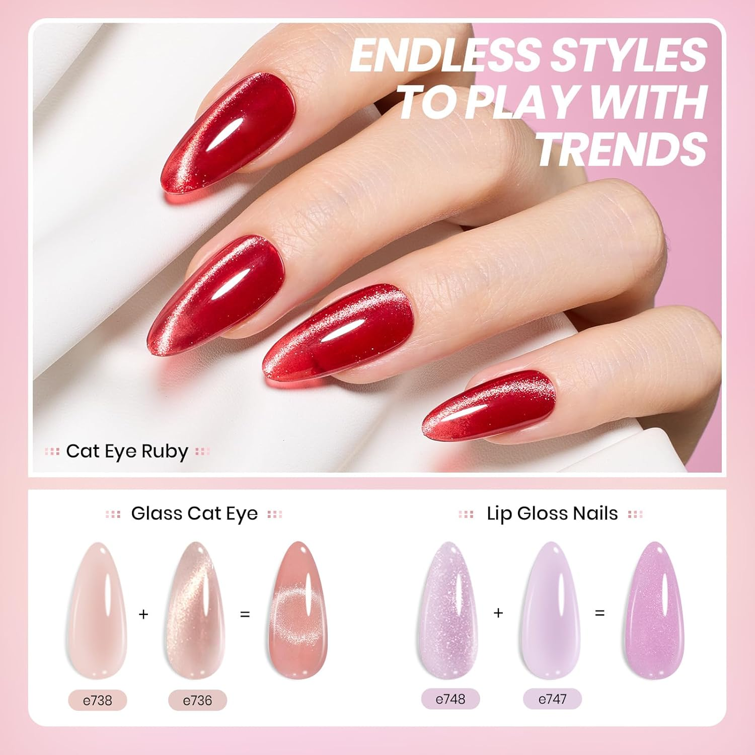 Beetles Jelly Gel Nail Polish Set 53Pc 36 Colours Jelly Pink Milky White Red Black Blue Green Silver Cat Eye Glitter Base & Top Coats &ndash; Crystal Ice Collection for French Nails Manicure Gift image number 3