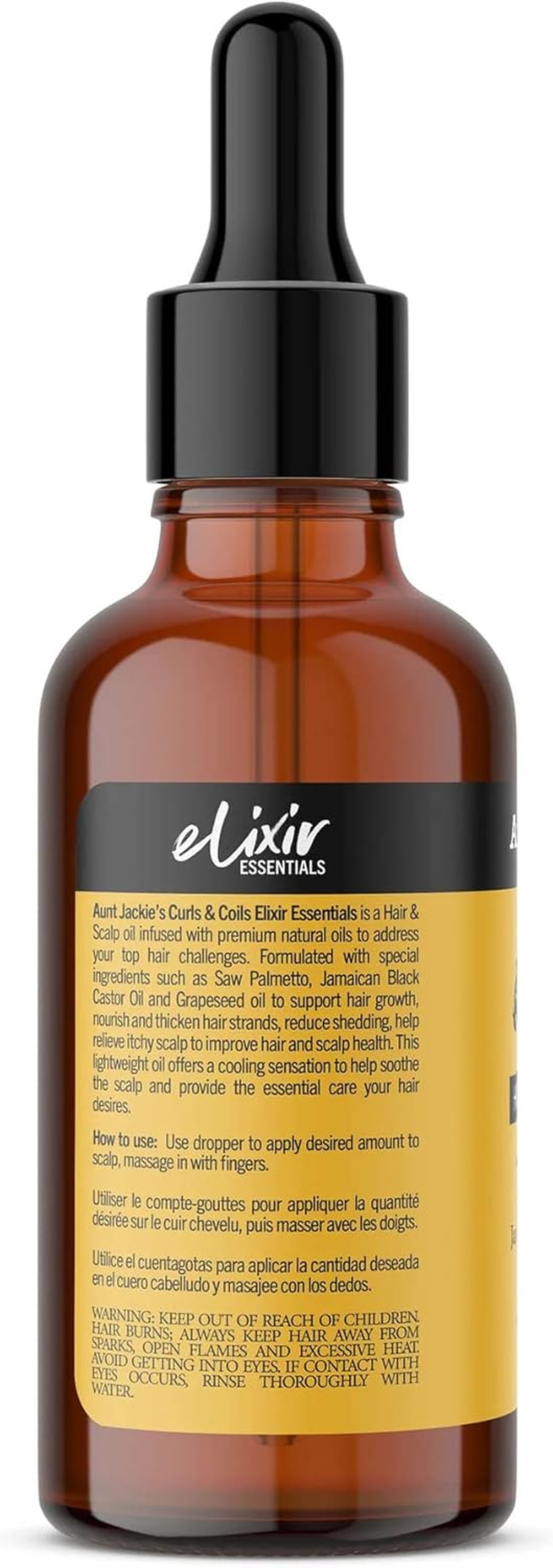 Aunt Jackie'S Elixir Essentials Saw Palmetto & Jamaican Black Castor Hair & Scalp Oil 59Ml(2Oz) image number 3