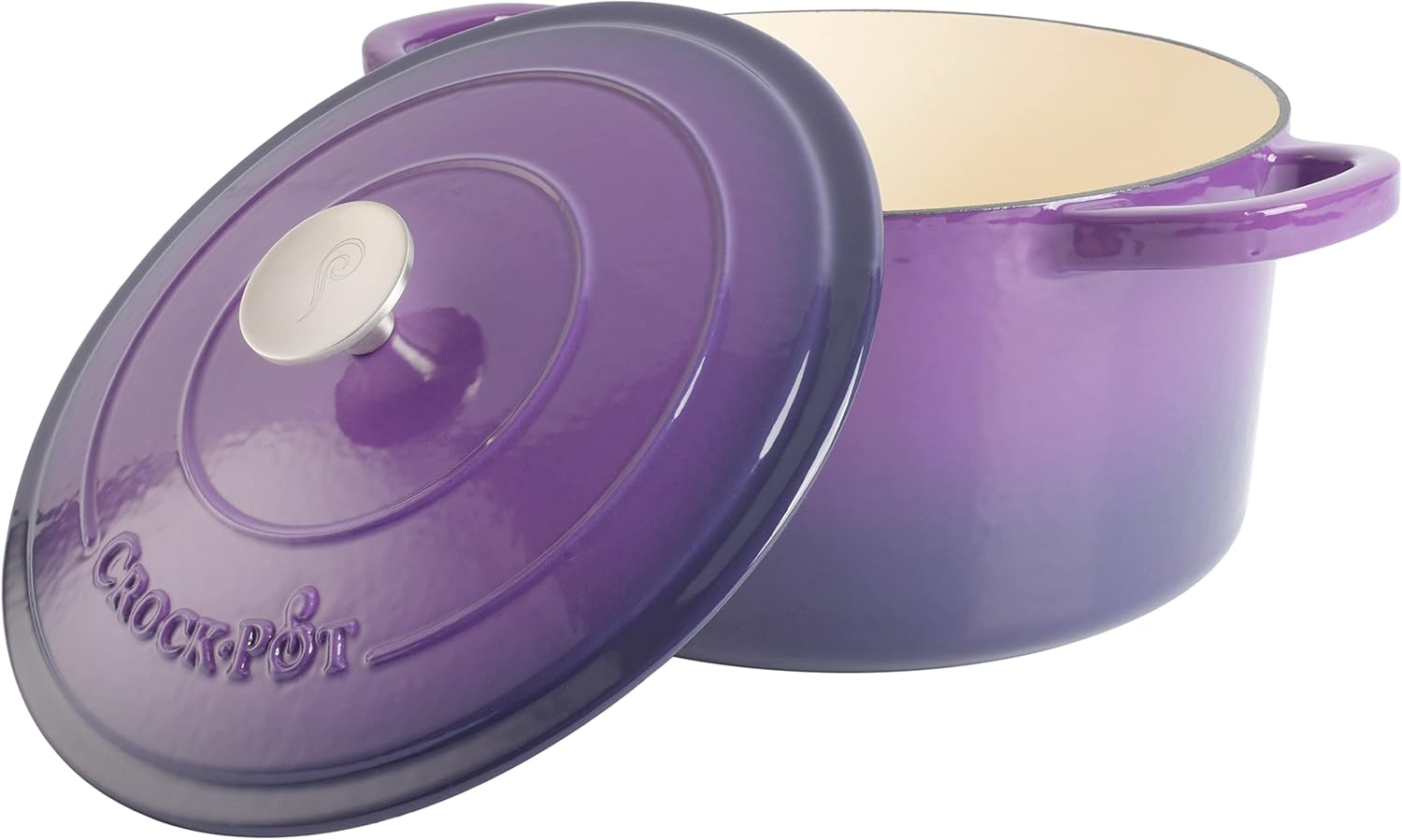 Crock-Pot Artisan round Enameled Cast Iron Dutch Oven, 7-Quart, Lavender Purple image number 4