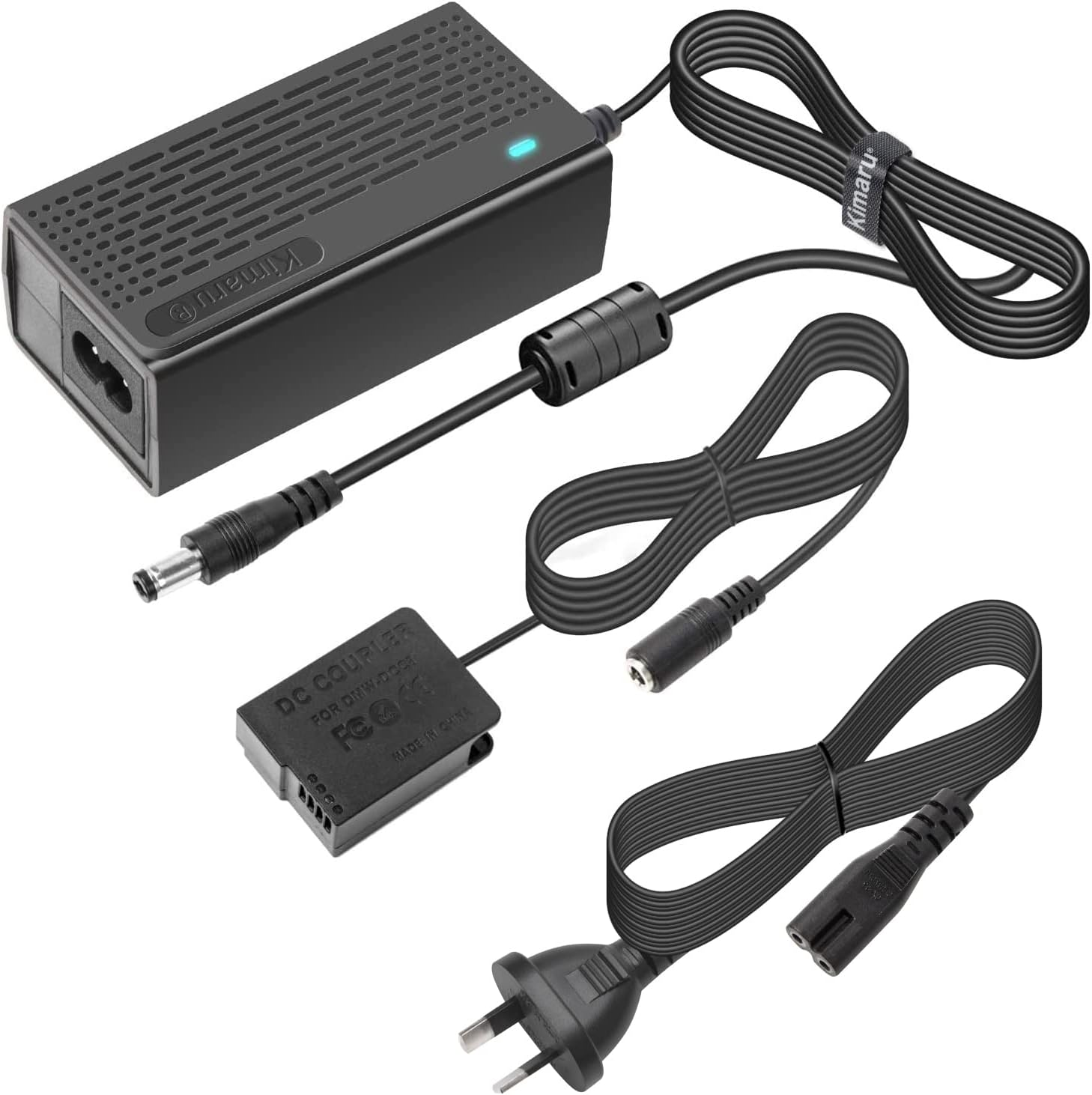 Kimaru DMW-DCC8 DC Coupler DMW-AC10 DMW-AC8 AC Power Adapter DMW-BLC12 Dummy Battery Kit for Panasonic Lumix DMC-GH2 G5 G6 G7 G80 G81 G85 G5X GX8 FZ300 FZ1000 FZ2500 DC-G90 G95 G99 Cameras. image number 1