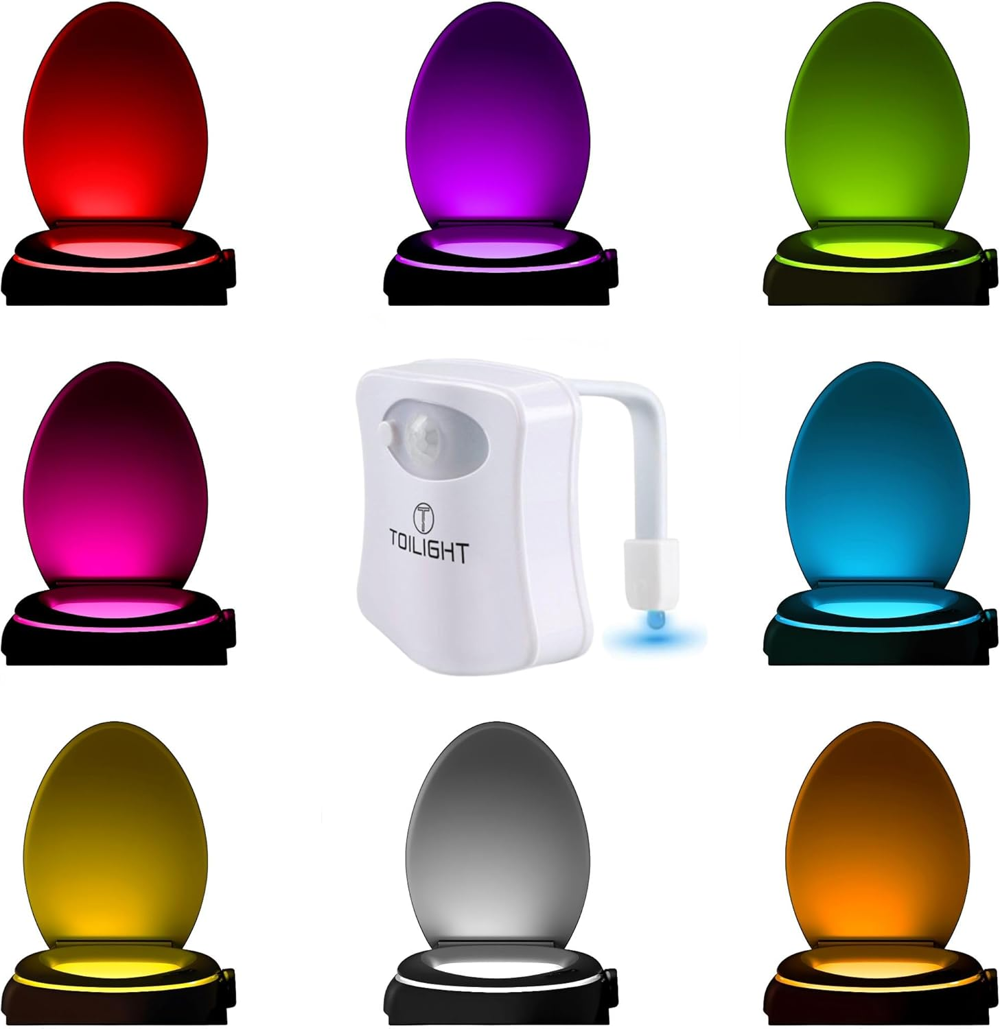 Original Toilet Night Light - Motion Sensor Activated LED - 9 Color Modes Including Blue - Light up Your Toilet Seat image number 4