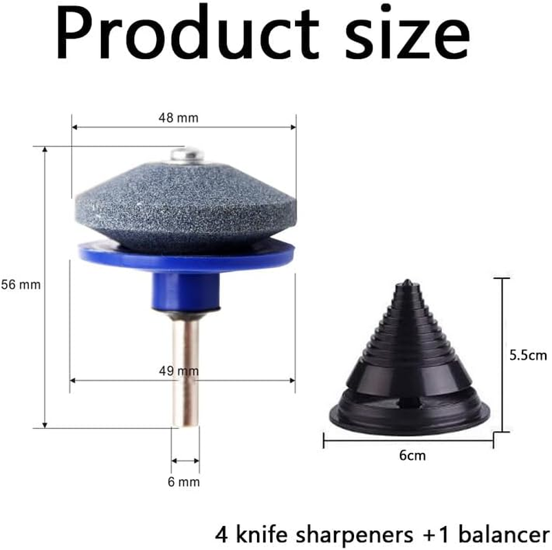 WADY 4Pcs Universal Lawn Mower Blade Sharpener & Balancer,Multi-Sharp Rotary Tool for Power Drill, Hand Drill, and Lawnmower Blades,Durable Lawn Mower Blade Sharpeners for Precision Sharpening