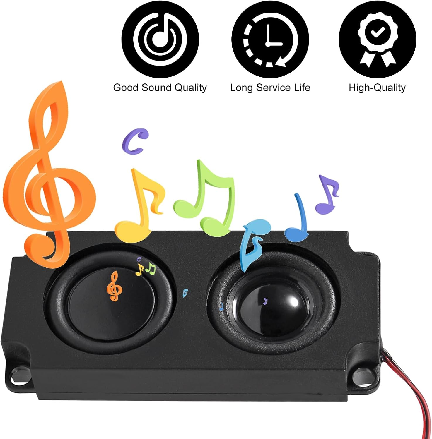 2Pcs 5W 8 Ohm Speaker Double Cavity 5 Watt Mini Speaker Full-Range Advertising Machine Loudspeaker 3.3V 5V with Jst-Ph2.5Mm 2 Pin Interface for Electronic Projects - 2Pcs Speaker image number 4