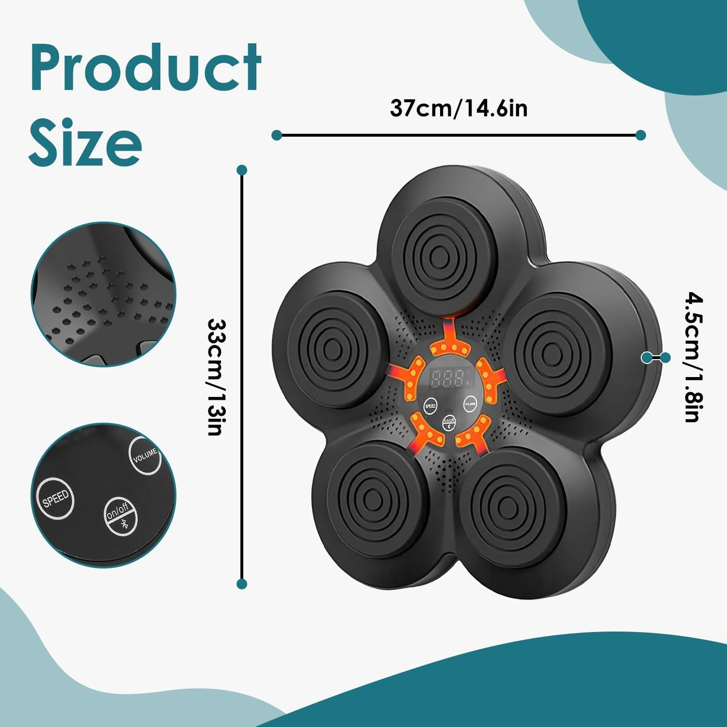 Music Boxing Machine, Smart Bluetooth Connection Boxing Machine, Boxing Training Equipment, Wall Mounted Smart Boxing Target, Adults & Kids Home Boxing Training Exercises image number 6