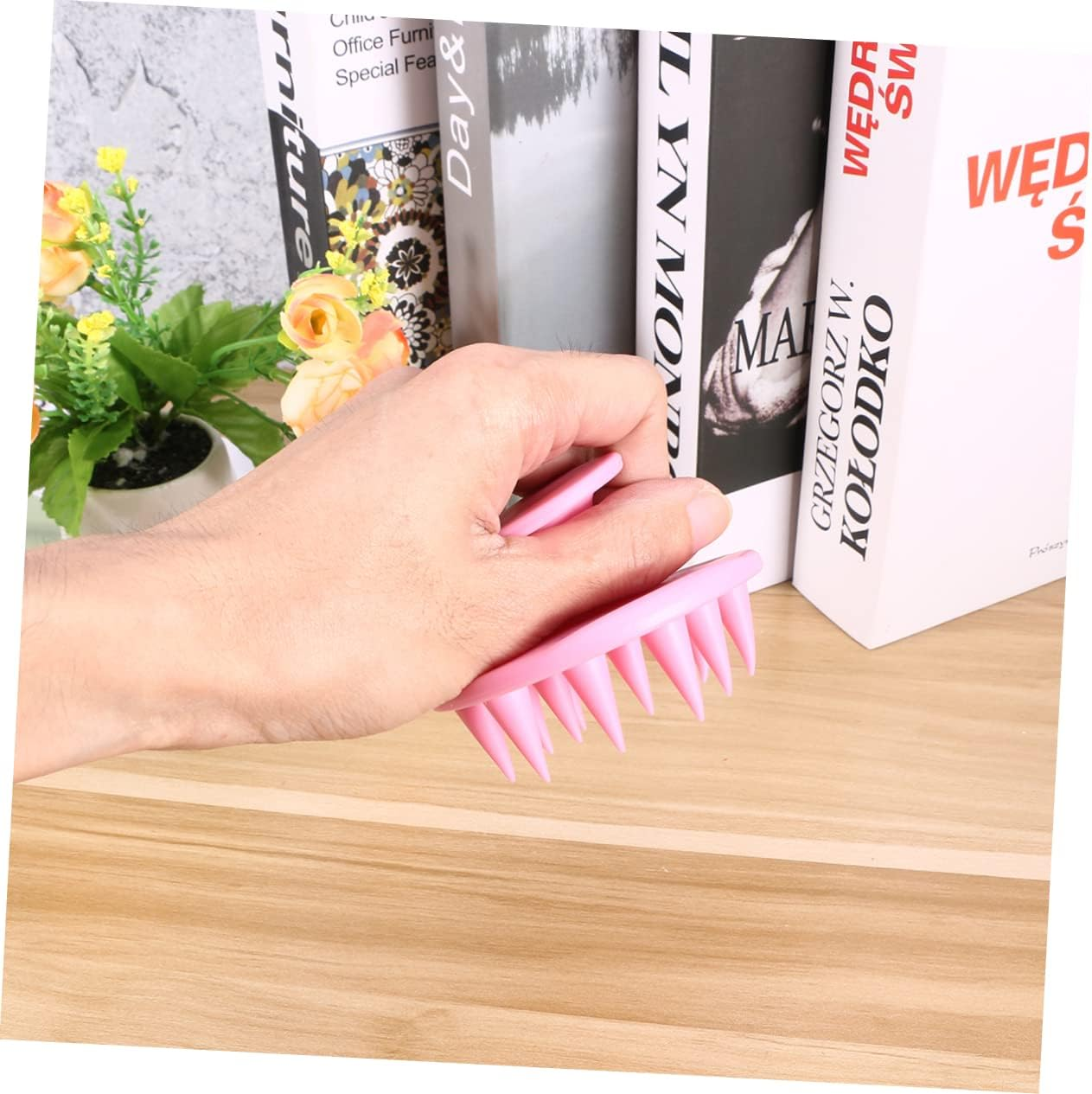 Obuyke 2Pcs Silicone Hair Scalp Massager Brush Set Exfoliating Shampoo Brush for Dandruff Treatment Stress Relief and Healthy Hair Growth Pink and Purple for Home and Salon Use image number 5