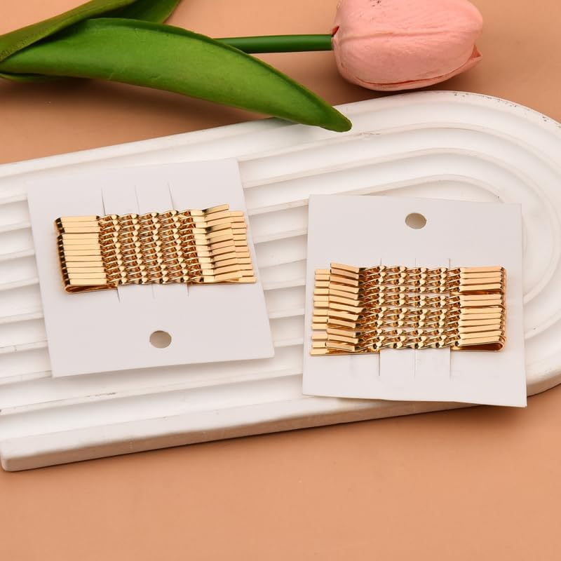 Gold Twisted Hair Pins for Women Bobby Pins Blonde Hair Pins for Thick Thin Hair Bun Hairpins Bobbi Pins for Hair Long Side Hair Clips Grip Barrettes Styling Long Hair Clips 24 PCS - Silver image number 1