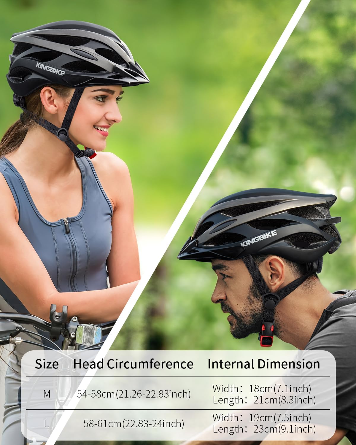 KINGBIKE Bike Helmet Ultra-Light with Removable Sun Visor for Adults Men Women image number 3
