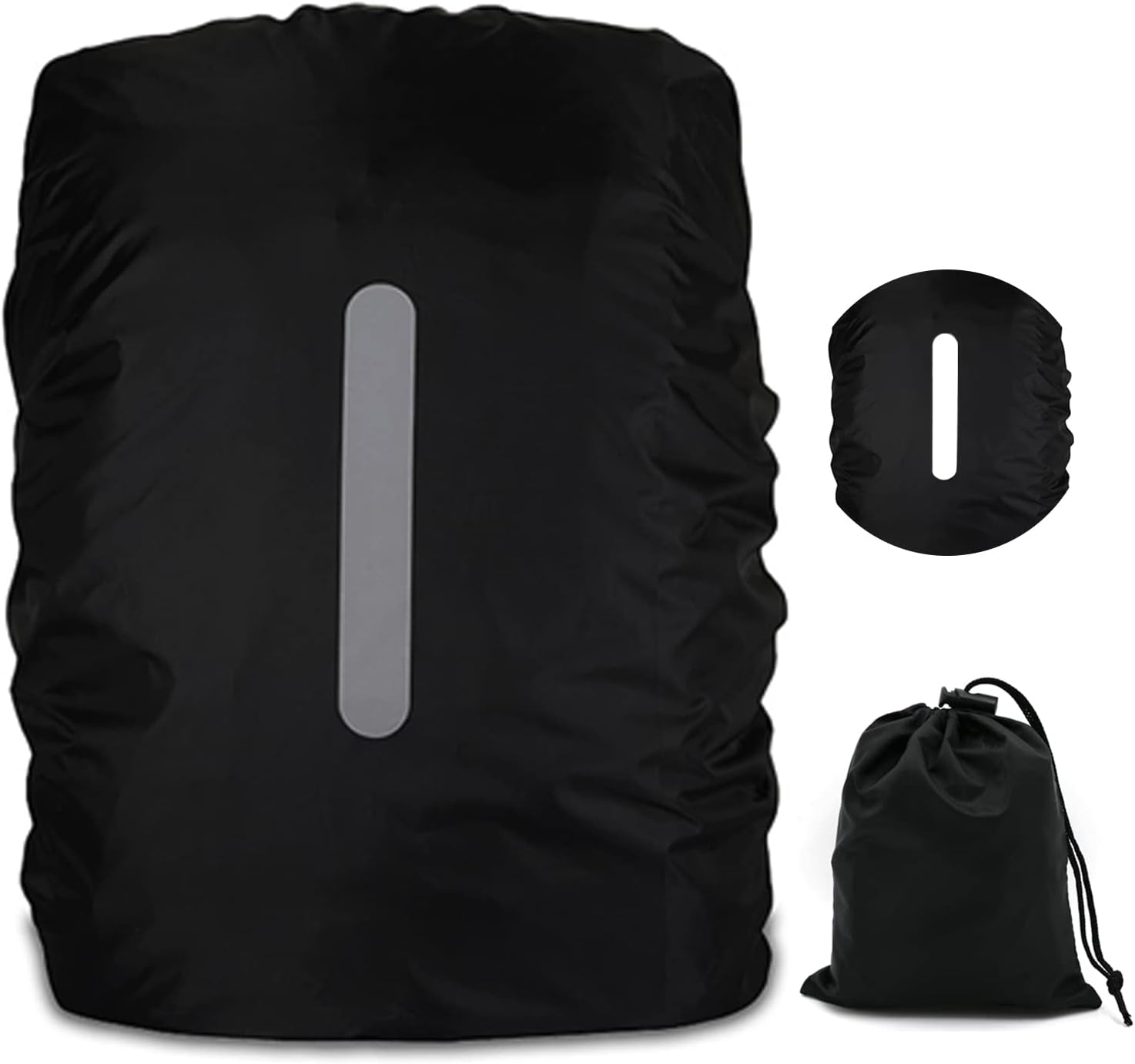 Rain Cover for Backpacks with Reflective Strips, 15L-50L Waterproof Backpack Rain Cover with Storage Bag, Rain Cover School Bag for Hiking, Camping, Travel, Cycling
