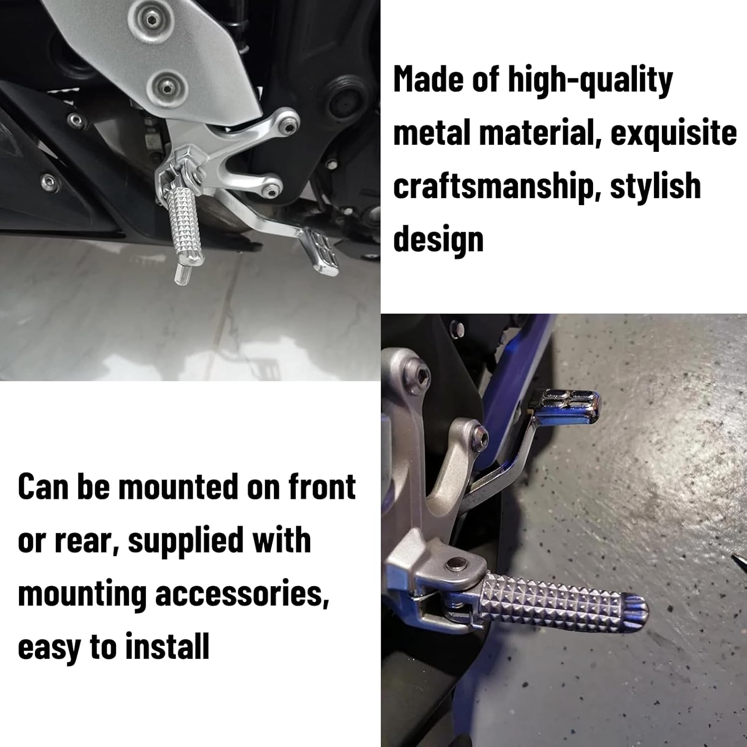 Acouto Front Footrests Foot Pegs Pedal for YZF R1 2002‑2012 for YZF R6 2003‑2011 Motorcycle Foot Rest Foot Step Pegs with Accessories image number 3